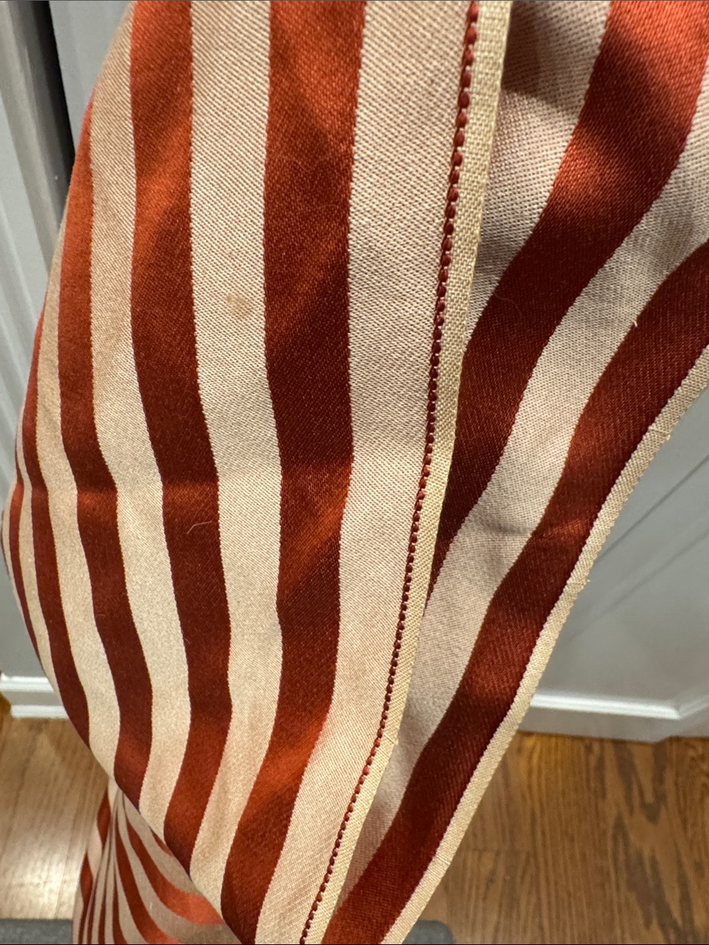 Rust and blush Striped Fabric. 46”x 3 yards. - Picture 11 of 13